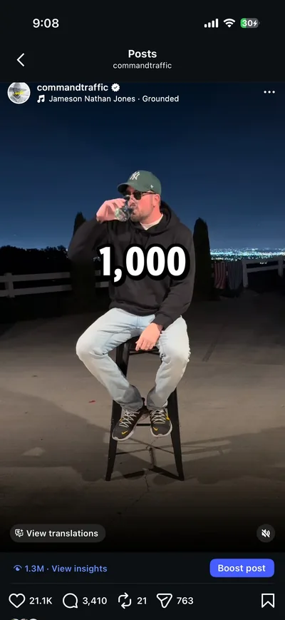 Instagram post with 1.3M views